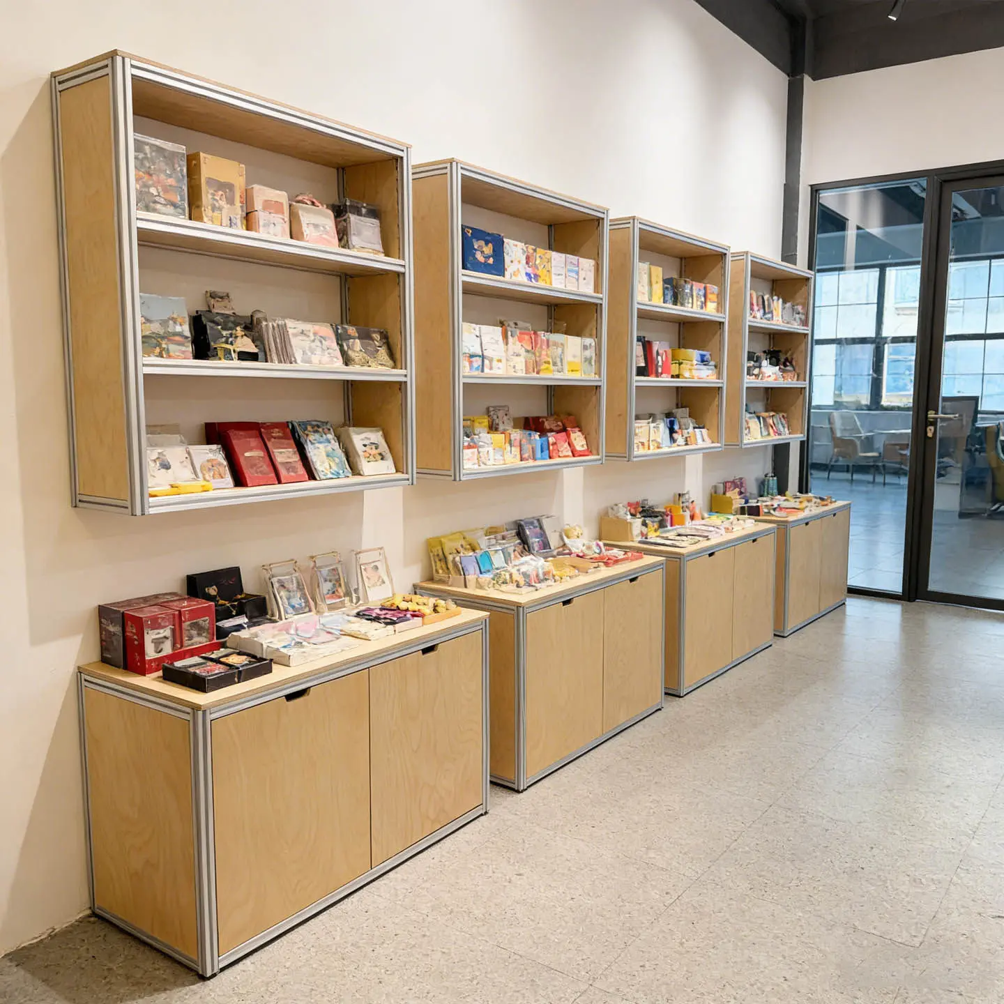 YJQ floor-standing display rack, bookstore display cabinet, multi-layer marine panel storage, wall-mounted display cabinet