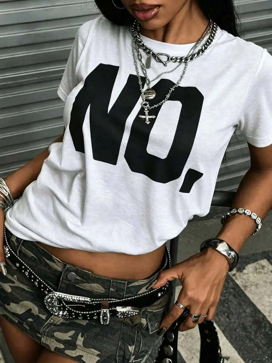 2026 Fashion New Women Summer Crew Neck Short Sleeve T Shirt NO Letter Graphic Print Casual Vacation Outfit Back To School Daily Basic Top Tee