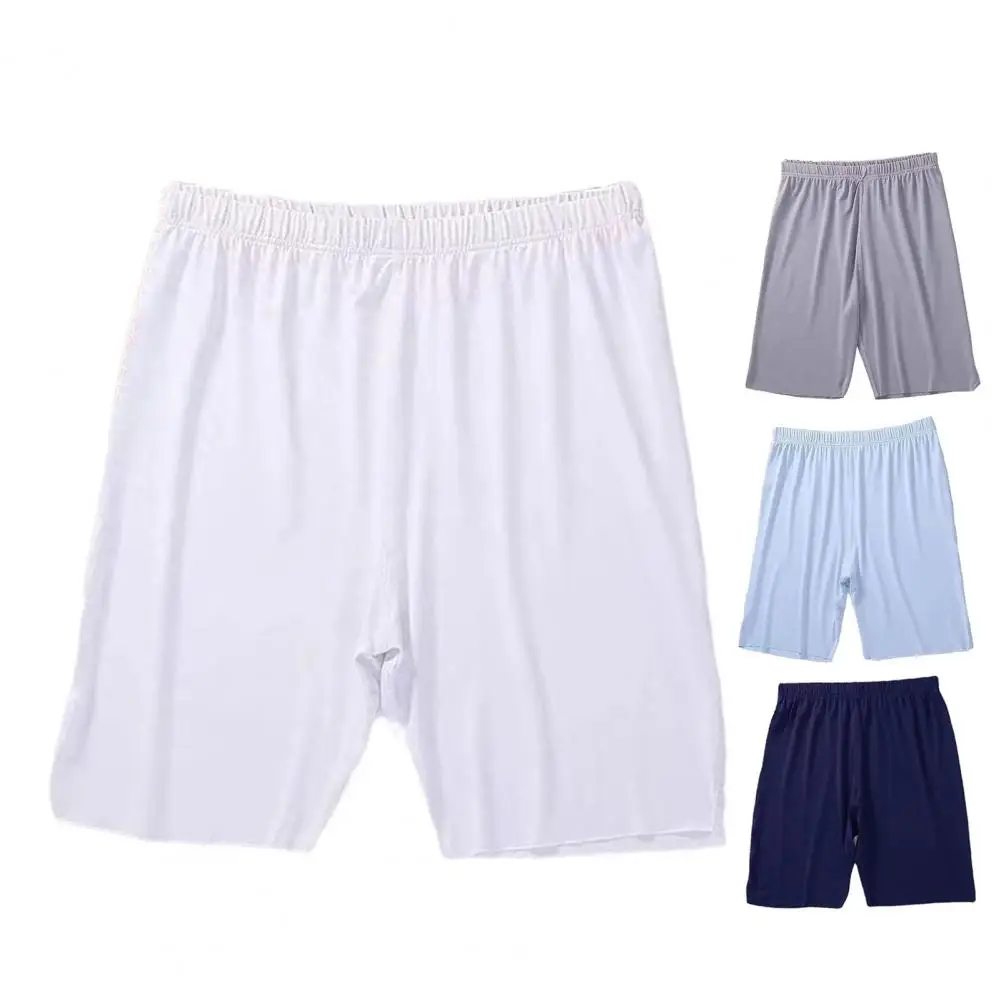 Pantalones cortos de seda de hielo para dormir para hombre, ropa de dormir informal, pantalones cortos sueltos, cómodos, elásticos, Verano