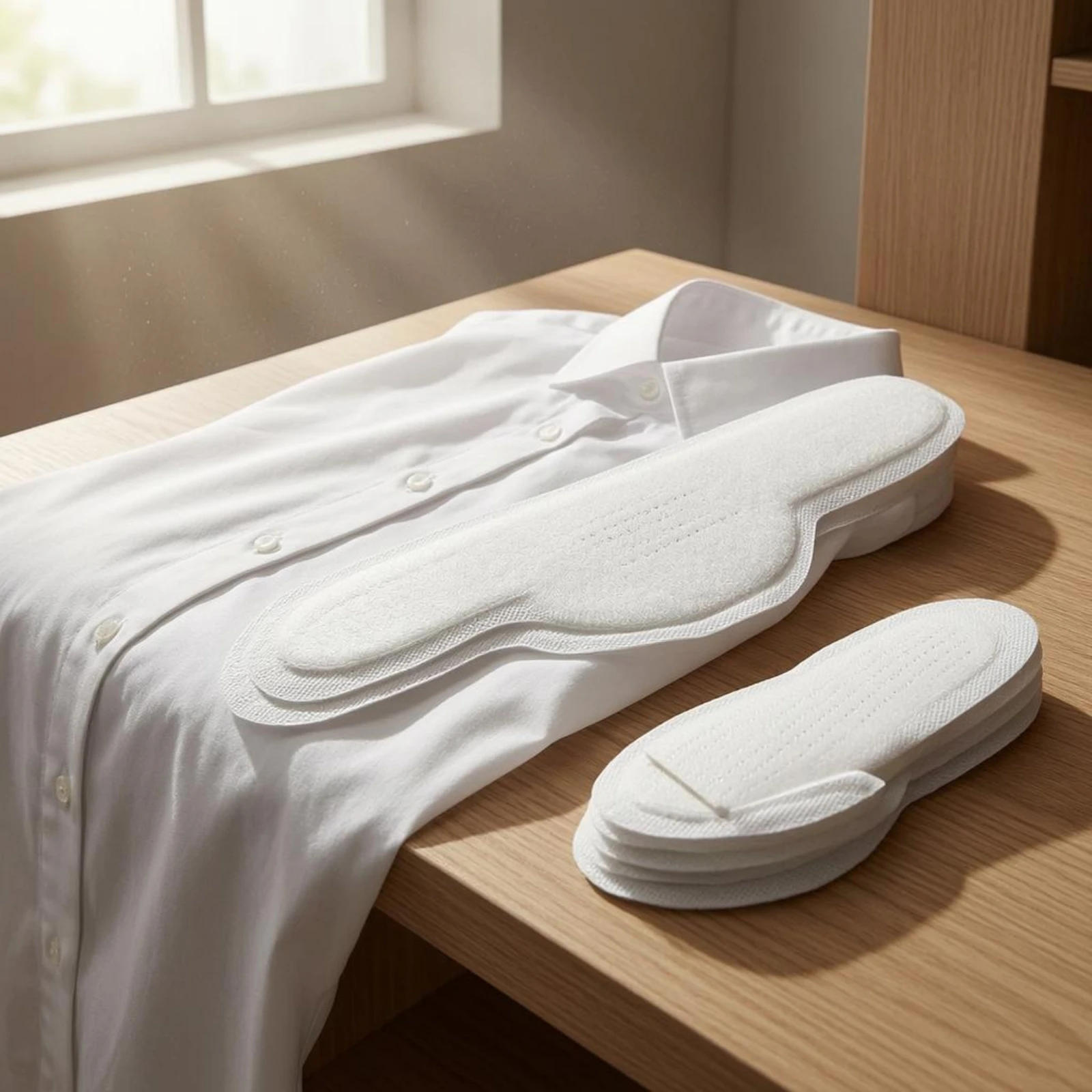 10 piezas de almohadillas desechables para cuello, forro de cuello beige en capas, accesorio de ropa con extremos redondeados