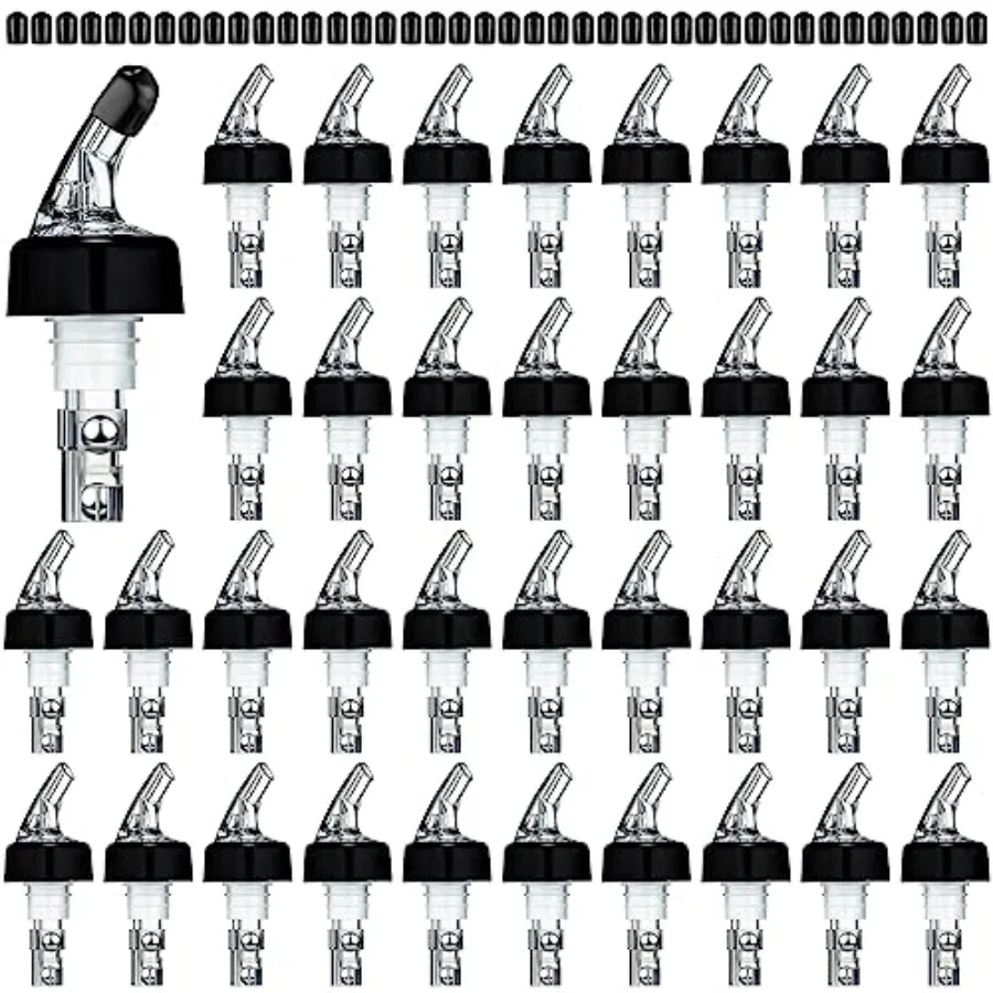 

Automatic Measured Bottle Pourer Spout Liquor Pourers Bottle Jigger Quick Shot Spirit Measure, 1 oz/ 30 ml Clear, Black, Pieces