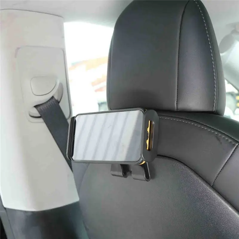 A14E-For Tesla Model Y 3 Rear Seat Phone Holder Mount, Simple Installation Smooth Edges Rotatable Double Sided Stretchable