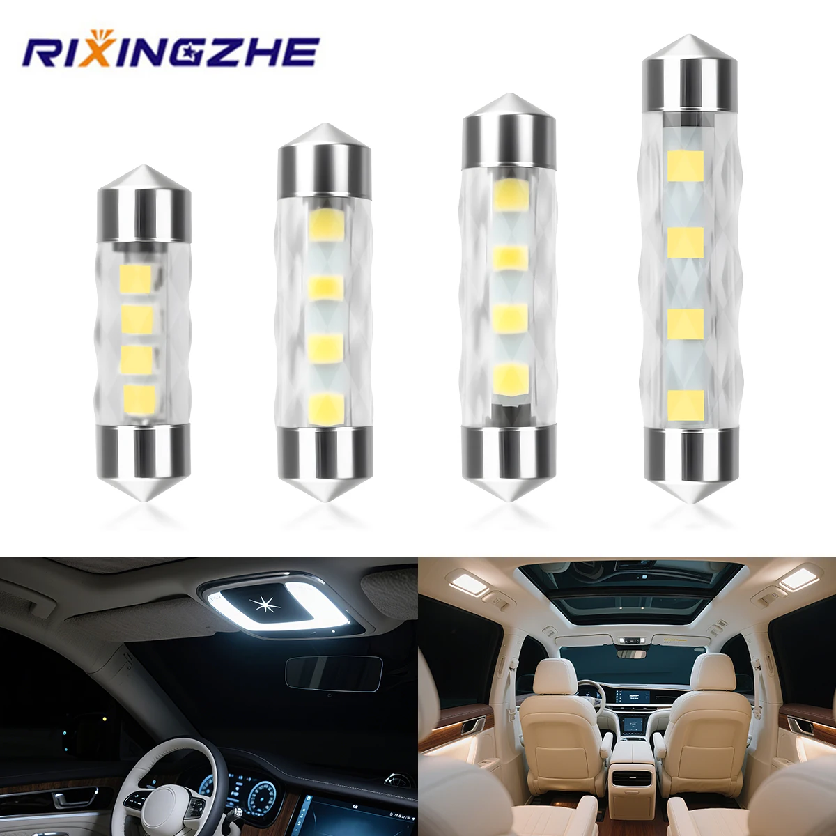 

10PCS C5W LED Bulbs Car Interior Reading Light Canbus 12V LED Dome Light License Plate Lamp 8SMD 3025 Chip White 31 36 39 41MM