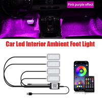 Car Interior Ambient Lights Foot Strip Lighting Kit Accessories Backlight Remote App Music Control Auto RGB LED Decorative Lamp
