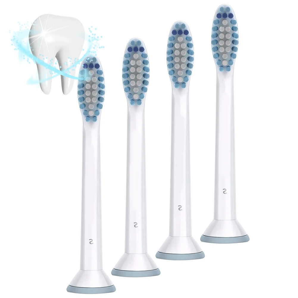 4 Pack Electric Toothbrush Head Plaque Removal Toothbrush Brush Head White for Philips Sonicare S Electric Toothbrush