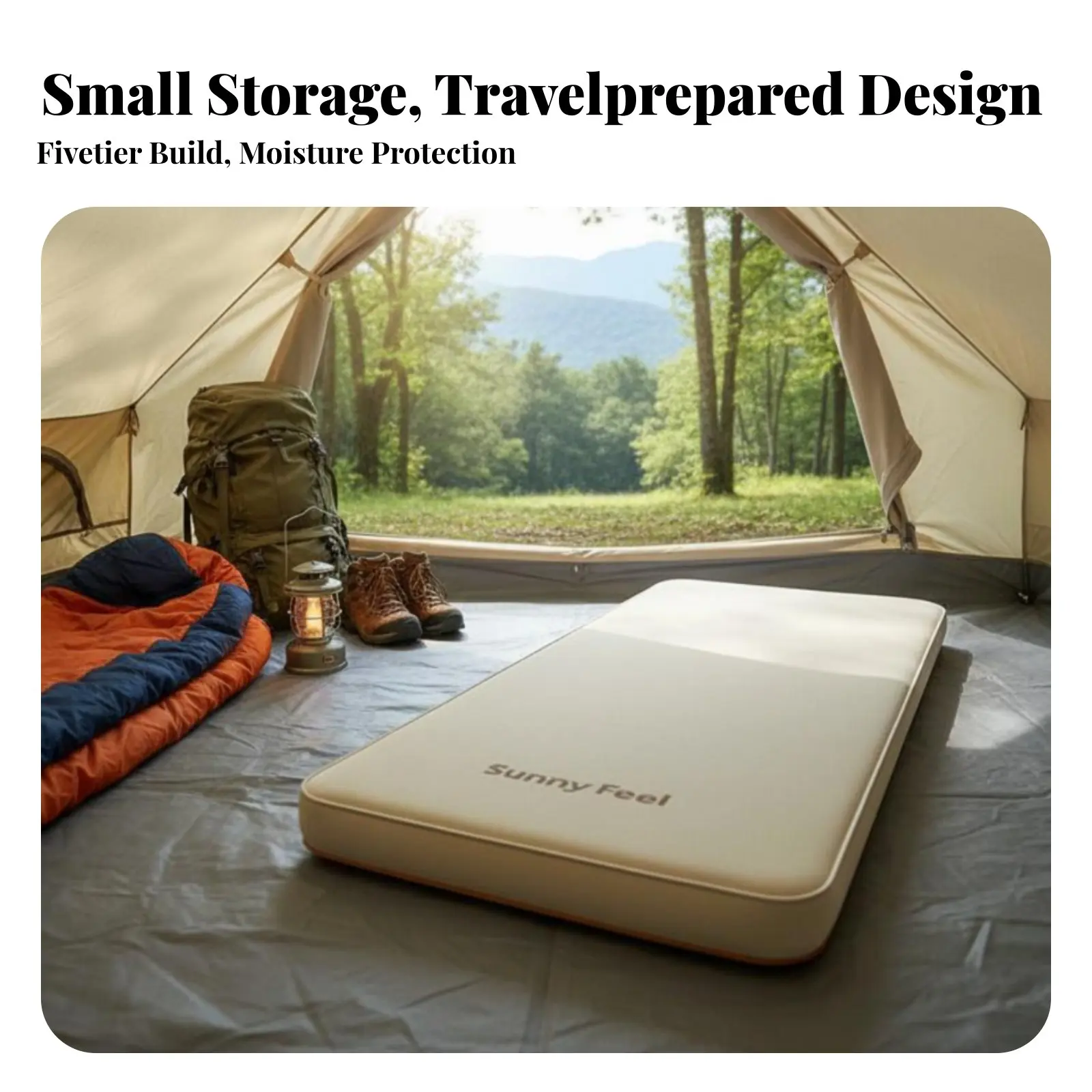 

Self-Inflating Sleeping Pad, Outdoor Camping Mattress, Tent Air Bed, Moisture-Resistant Cheese Sponge