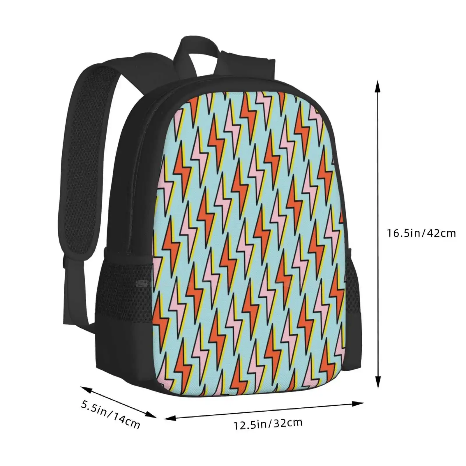 Get Struck mochila para estudiante escuela portátil bolsa de viaje rayo naturaleza clima medio ambiente patrón de repetición de trueno Vector