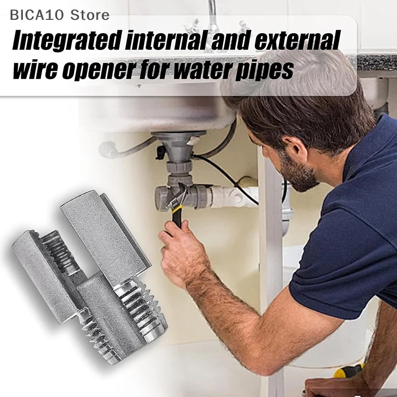 Integrated Internal & External Pipe Threading Tool PVC Pipe Threader Pipe Threading Tool 1/2'' 3/4'' Dies Electric Drill