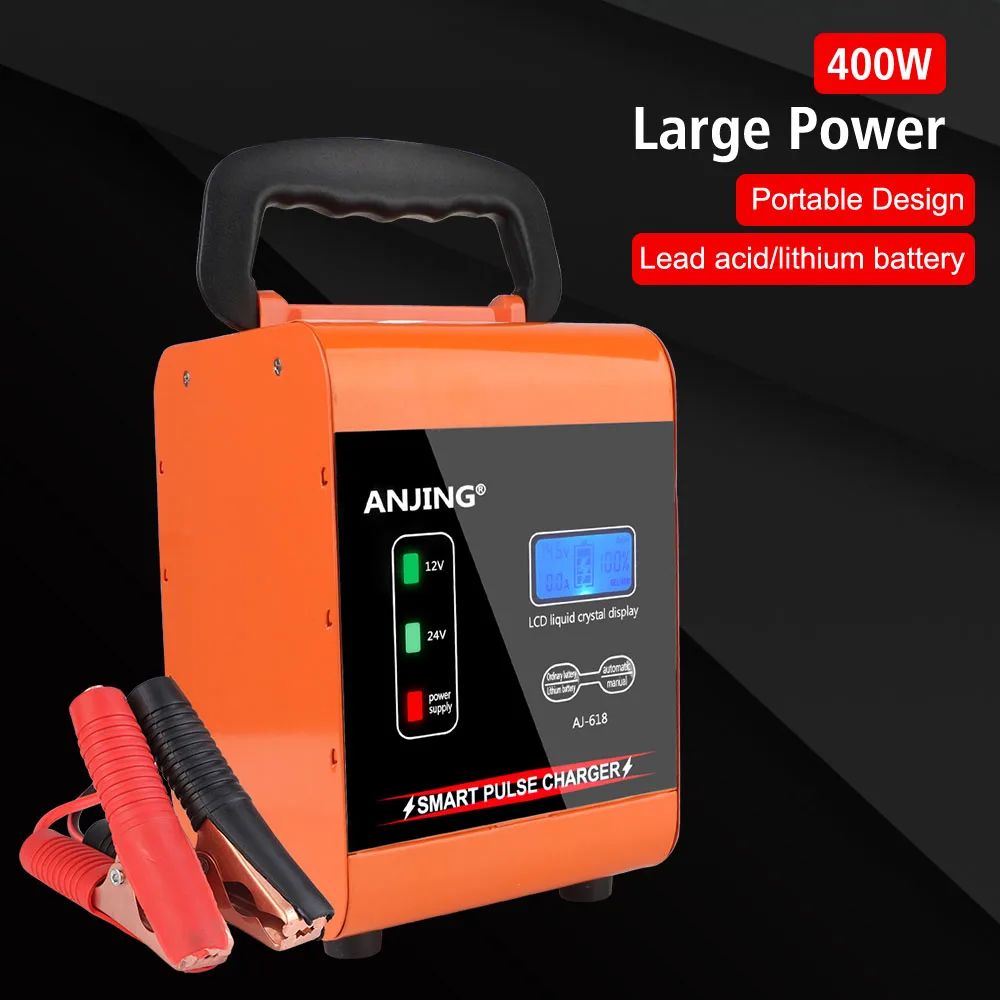 Pulse Repair Battery Charging Smart Car Battery Charger Intelligent 400W Multifunctional For Motorcycle SUV Truck Car Battery