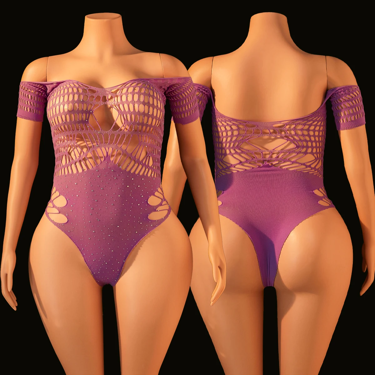 

Сексуальный блестящий боди с стразами для женщин, модное сетчатое белье, облегающий топ, эротический комплект, сексуальный набор.