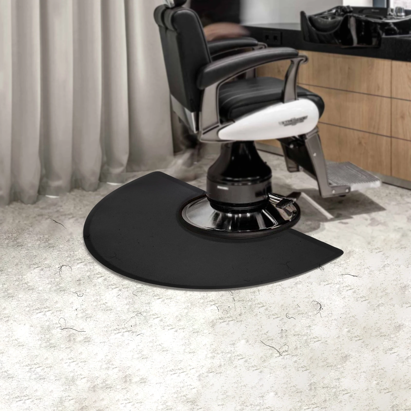 3' x 5' Semi Circle Salon Barber Shop Chair Anti-Fatigue Floor Mat