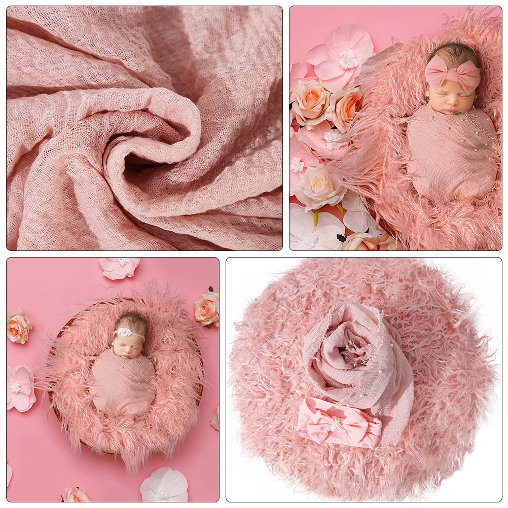 

1 set 1 Set Newborn Swaddle Wrap Blanket Baby Photography Prop Set Infant Wrap Nursing Hugging Use Comfortable Safe Material