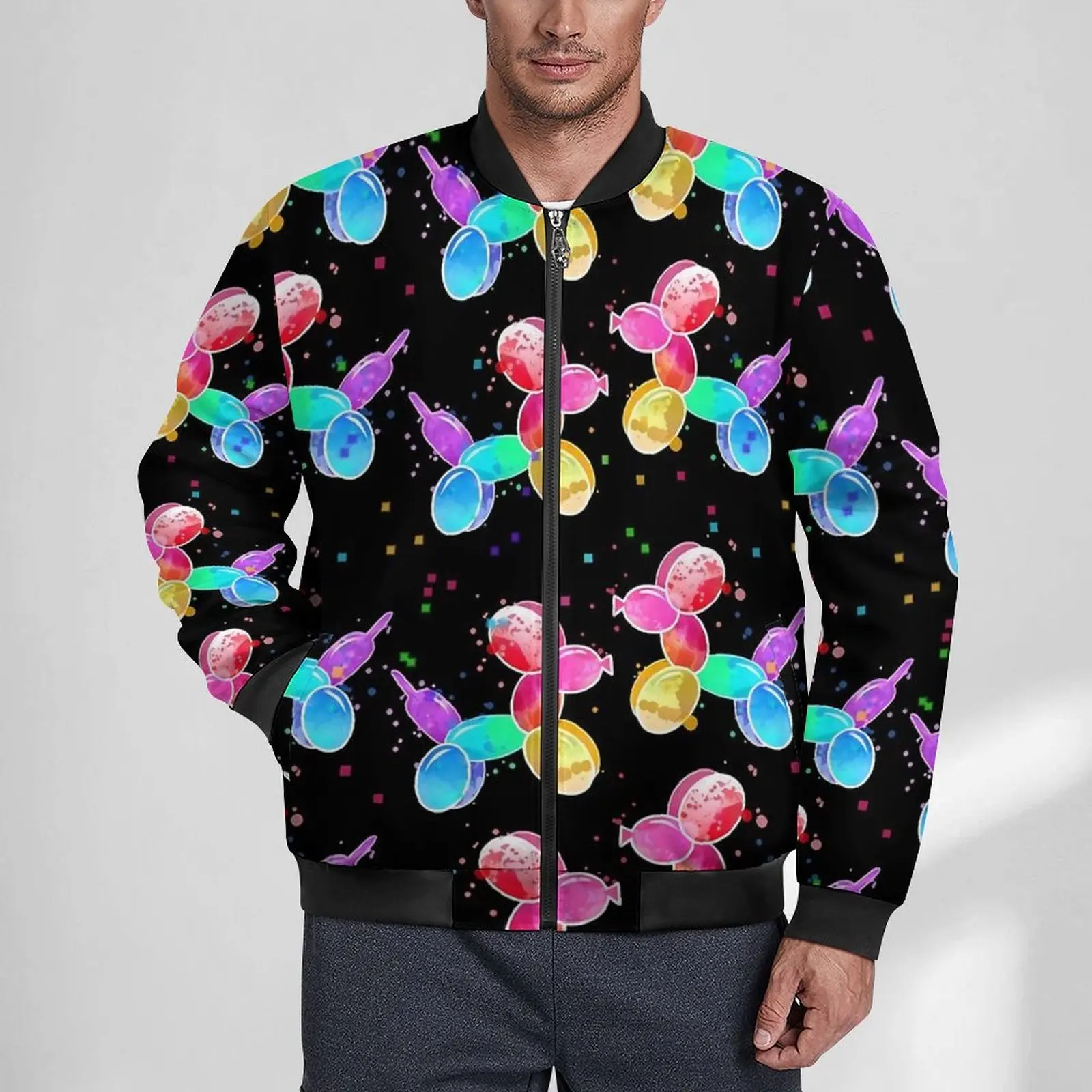 

Куртки с акварельными воздушными шарами для собак, осенние пальто с капюшоном, мужская современная повседневная куртка с принтом, верхняя одежда, ветровки большого размера, подарок на день рождения