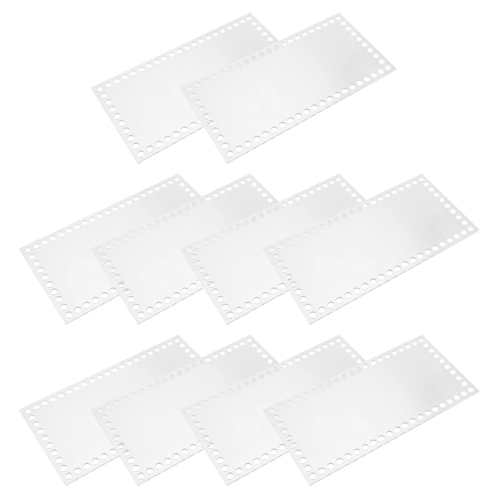 

10pcs 2Mm Acrylic Transparent Sheet Rectangle Bag Bottom Shaper For Crochet Handbag Basket Weaving Diy Craft Projects Clear