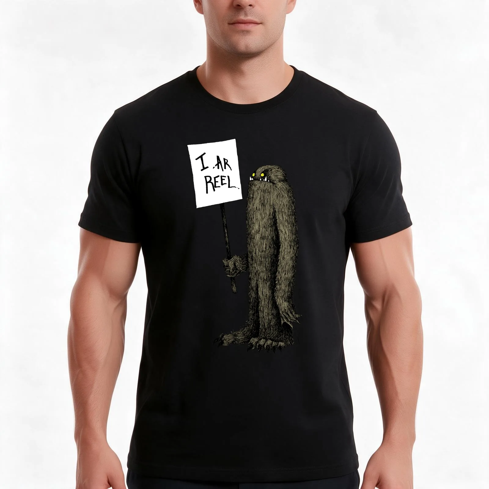 Bigfoot the Subtle Cryptid T-Shirt, Summer Casual Cotton Tee, Oversized Streetwear Tops, Vintage Graphic Print, Unisex Men Women