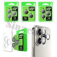 50PCS 3D CD Alloy Quick Stick Camera Lens Screen protector For IPHONE 16E 16 15 14 13 plus Pro 12 mini 12 11 Pro Max in retail