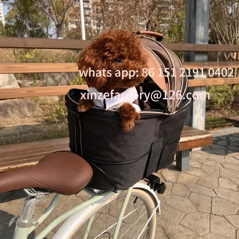 

Customizable Bicycle Rear Seat Dog Basket 2-in-1 Pet Transport Case Breathable Large Capacity Comfortable Carry for O