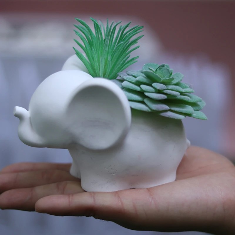 Cute Elephant Hedgehog Conch Geometric Modeling Concrete Cement Fleshy Flower Pot Silicone Mold Epoxy Resin Plaster Mould