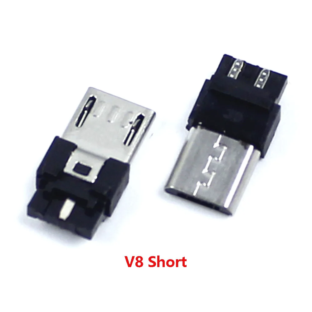 1sets Micro USB Male Connector Male Micro USB Jack 2.0 5PIN 5 Pin Plug Socket V8 With Plastic Cover For Kinds of DIY