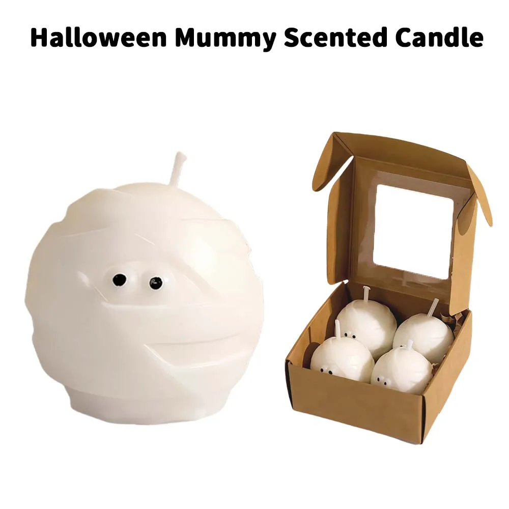 

Halloween Mummy Scented Candle – Handmade Soy Wax Decorative Candle – Creative Bandage Doll Candle for Party, Gift, Home Decor