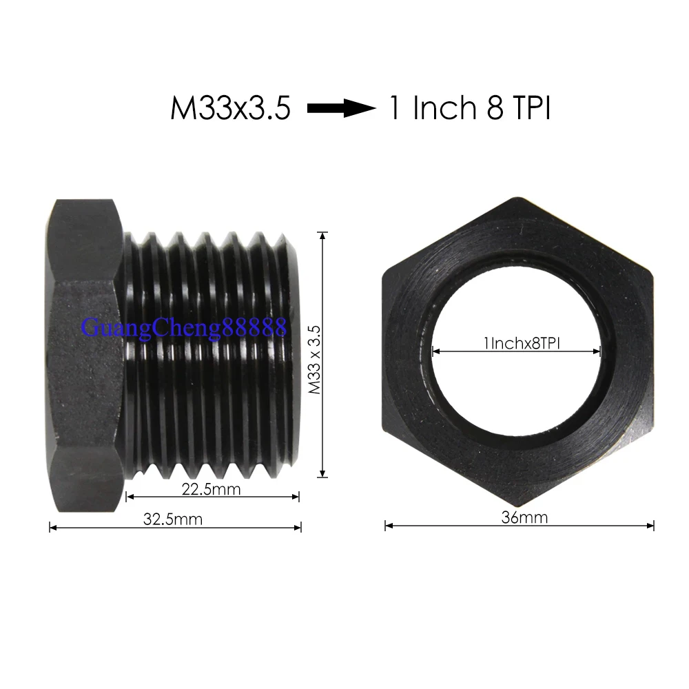Imagem -05 - Torno Headstock Eixo Adaptador Rosca 8tpi M33 X3.5 mm M182.5 mm Chuck Inserir Madeira Torneamento Ferramenta Acessórios