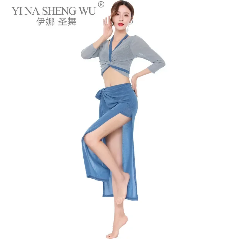women-adult-net-yarn-belly-dance-costume-temperament-top-long-skirt-practice-suit-oriental-dance-performance-dancewear