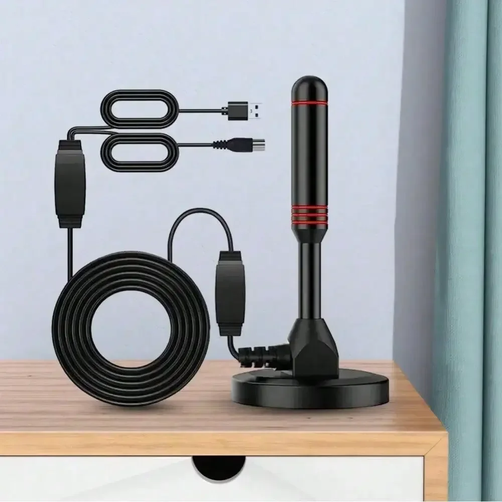 هوائي تلفزيون رقمي عالي الدقة هوائي داب مضخم داخلي 200 ميل تلفزيون عالي الدقة مع مكبر للصوت VHF/UHF مجموعة جوية خارجية سريعة الاستجابة #4