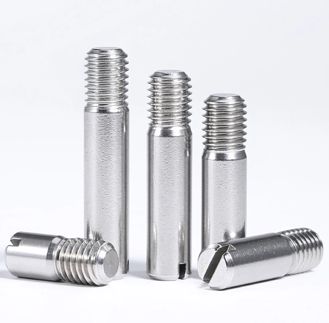 Slotted External Thread Cylindrical Dowel Pin M2-M10 304 Stainless Steel One-Word Groove Male Thread Fixed Positioning Pins