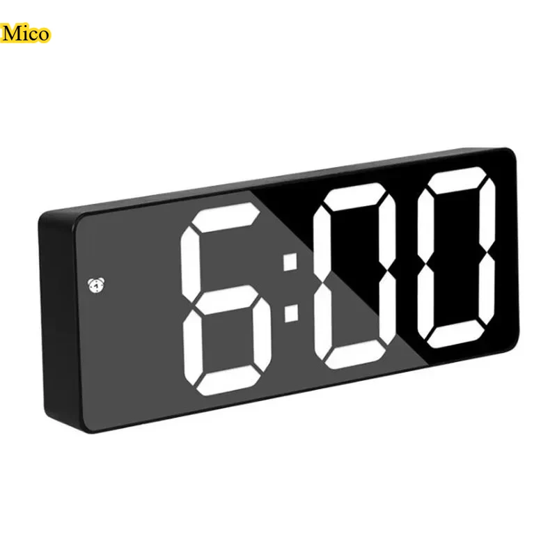 Minimalist LED Electronic Alarm Clock, Stylish Tabletop Decor for Bedroom Living Room Dual use of plug-in & battery operated