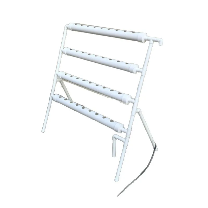 Soilless cultivation 4-pipe ladder planting rack PVC pipe semi-A36 hole hydroponics equipment