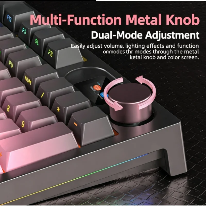 2.4G Wireless Bluetooth Mechanical Keyboard L-T-104 Custom Gradient Keycap Design Triple Mode Connection For E-sports Work