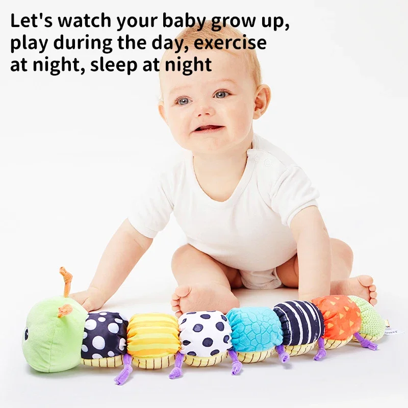 ของเล่นเสริมพัฒนาการเด็กทารก ของเล่นเขย่ามีเสียงร้องรูปหนอน ของเล่นตุ๊กตาผ้าเนื้อนุ่มสำหรับเด็กเล็ก ของเล่นเสริมสร้างพัฒนาการด้านการเรียนรู้และประสาทสัมผัส