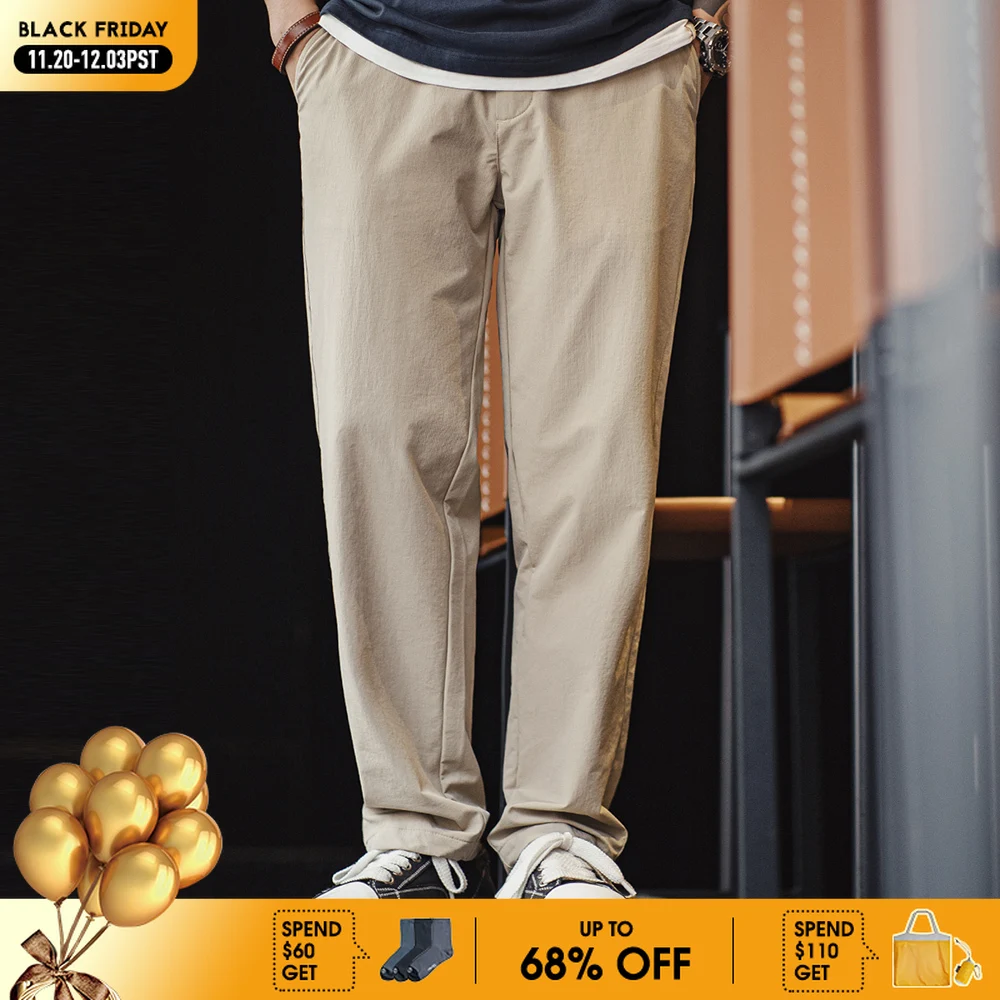 

Maden повседневные прямые чистые костюмные брюки мужские весенние устойчивые к морщинам зауженные офисные брюки однотонные универсальные брюки