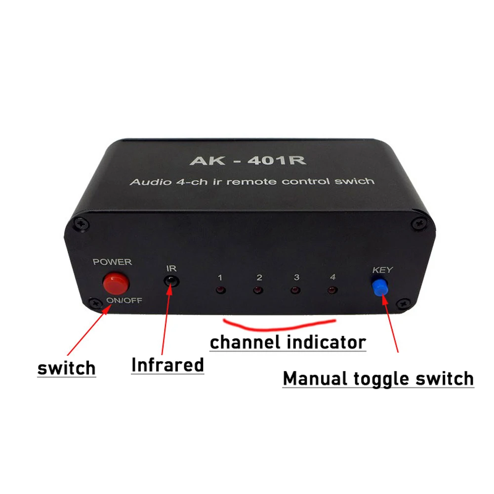 Imagem -03 - Interruptor de Áudio Estéreo para cd Player 4-way Controle Remoto ir Sinal av Comutação de Fonte 4-in1