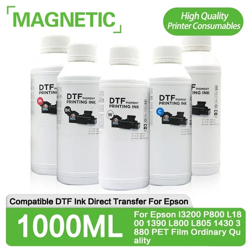 1000ML DTF ink for direct transfer film for PET film all desktop & large format DTF printer BK C M Y WH color availble