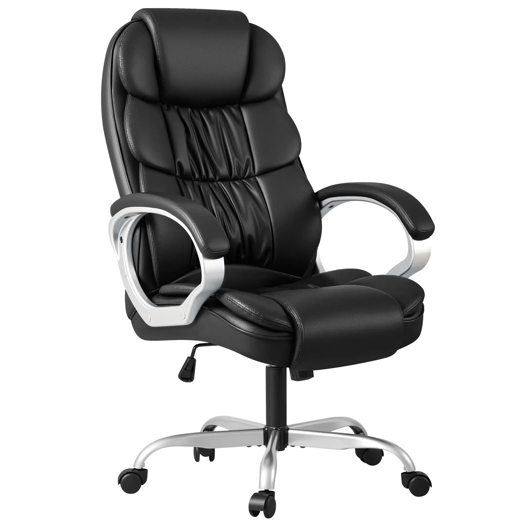 Office Chair High Back Computer Desk Chair, PU Leather Adjustable Height Modern Executive Swivel Task Chair with Padded
