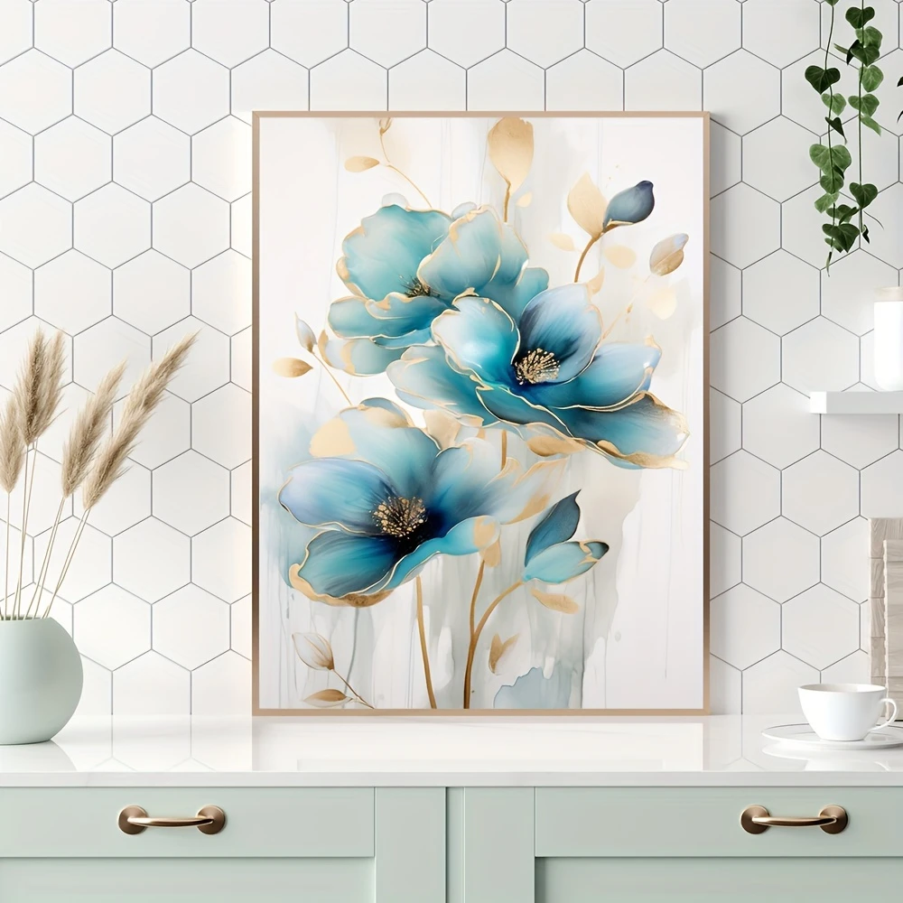 

Fresh Blue Flowers 500/1000/1200/2000 PCS Jigsaw Puzzles Family Activity Games for Gameroom Bedroom Home Decor Frameless