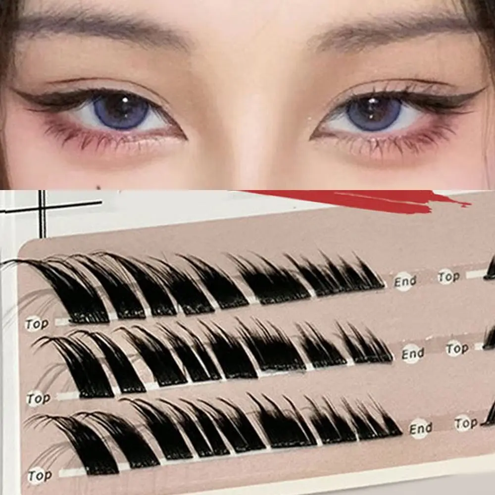 Individual False Eyelashes Handmade Mink Natural Single Cluster Fox Eye Effect 3D Fluffy Segmented Lashes Eyelash Extension