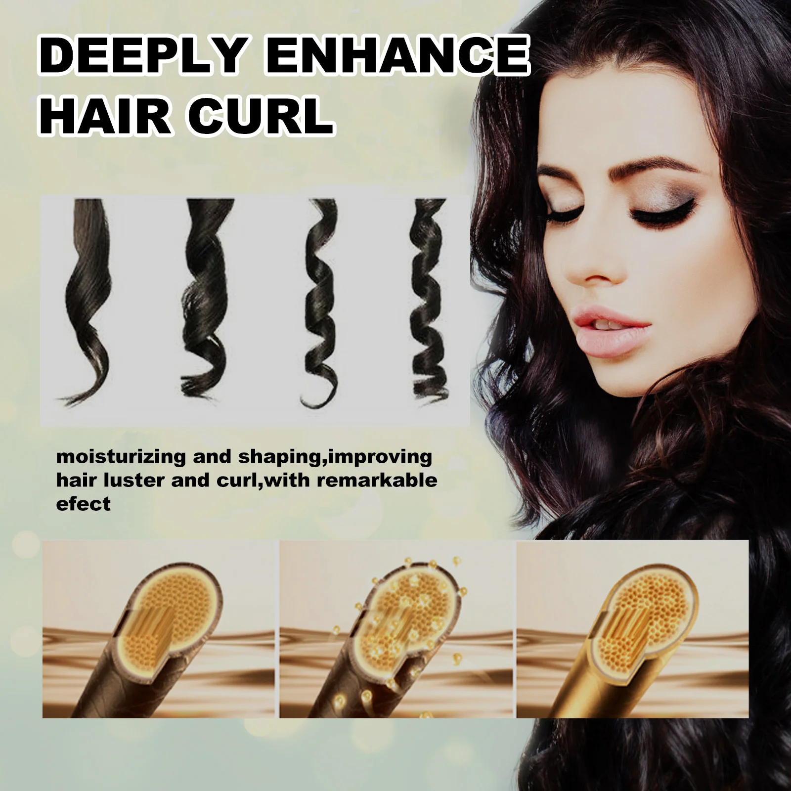 Moroccan Curly Hair Elastin Long Lasting Moisturizing Prevent Dry Hair Plump And Curly Hair Nature Voluminous Styling Hair Cream - view 6