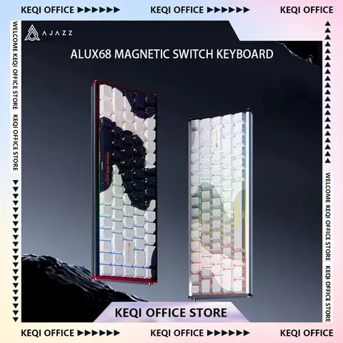 AJAZZ ALUX68 마그네틱 스위치 기계식 키보드, 유선 8K 핫 스왑, RGB 저지연 RT 알루미늄 합금 맞춤형 게이밍 키보드 선물