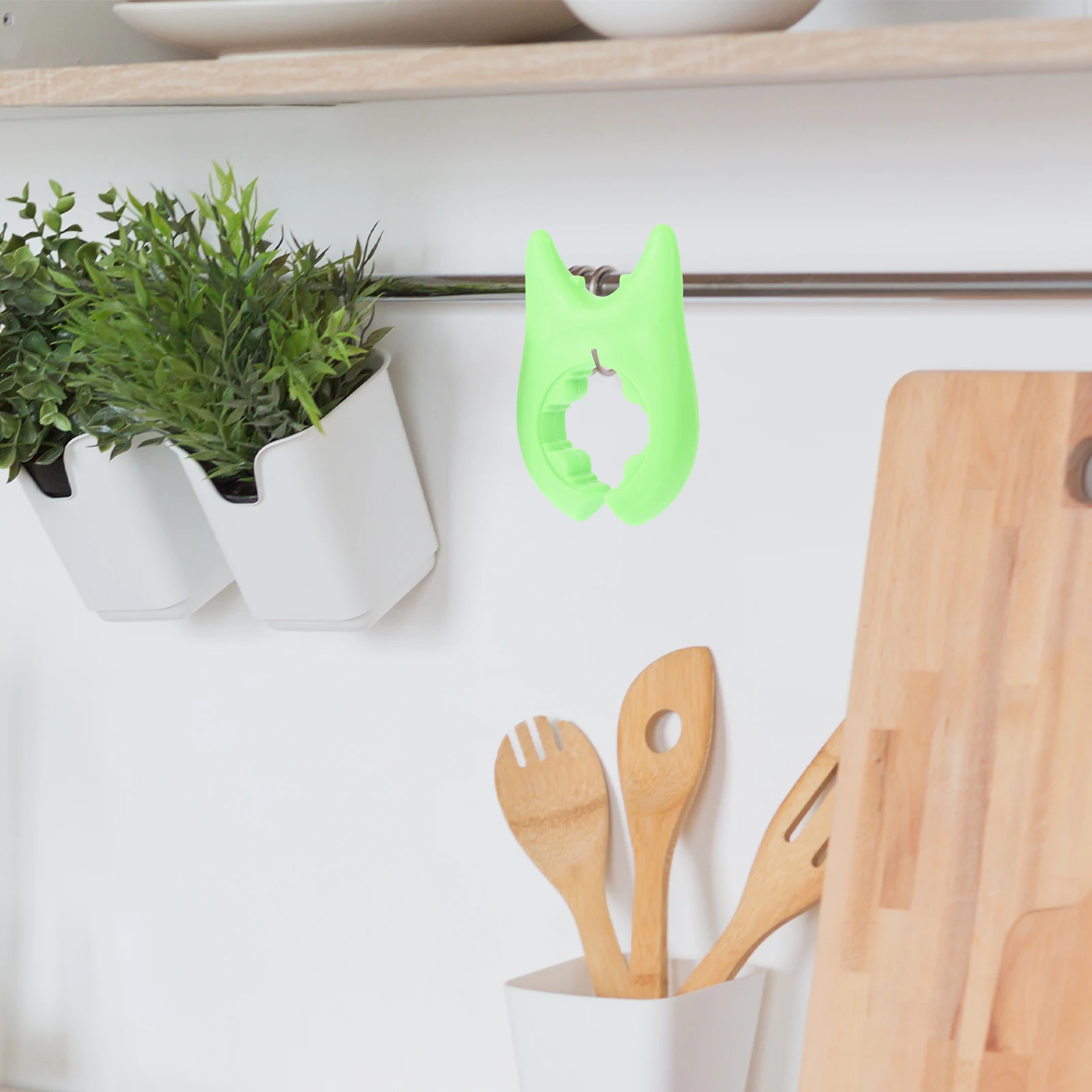 

6pcs Green Pot Spatula Holder Kitchen Gadgets Set Spoon Rest Overflow Prevention Rack Easy Clean Tools Storage Solution