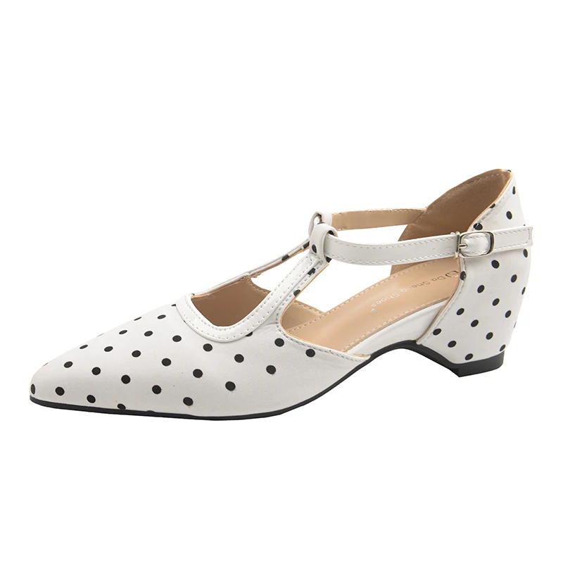 

2026 Summer New Women's High Heels Luxury Gladiator Style Sandals Polka Dot Sweet Casual Party Dress Low Heel Sandals for Women