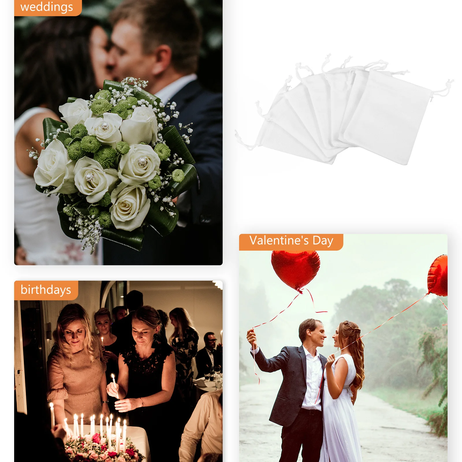 

60pcs Gift Bags For Jewelry Storage Drawstring Pouches Small Jewelry Gift Packaging Party Favors Bag Wedding Candy Carrier Cloth