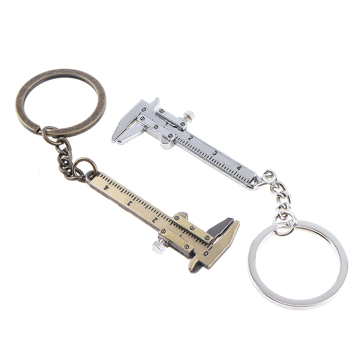 0-40mm Keychains Vernier Caliper Portable Fashion Jewelry  Keyring Car Key Rings Measuring Gauging Tools  Ruler Vernier Caliper