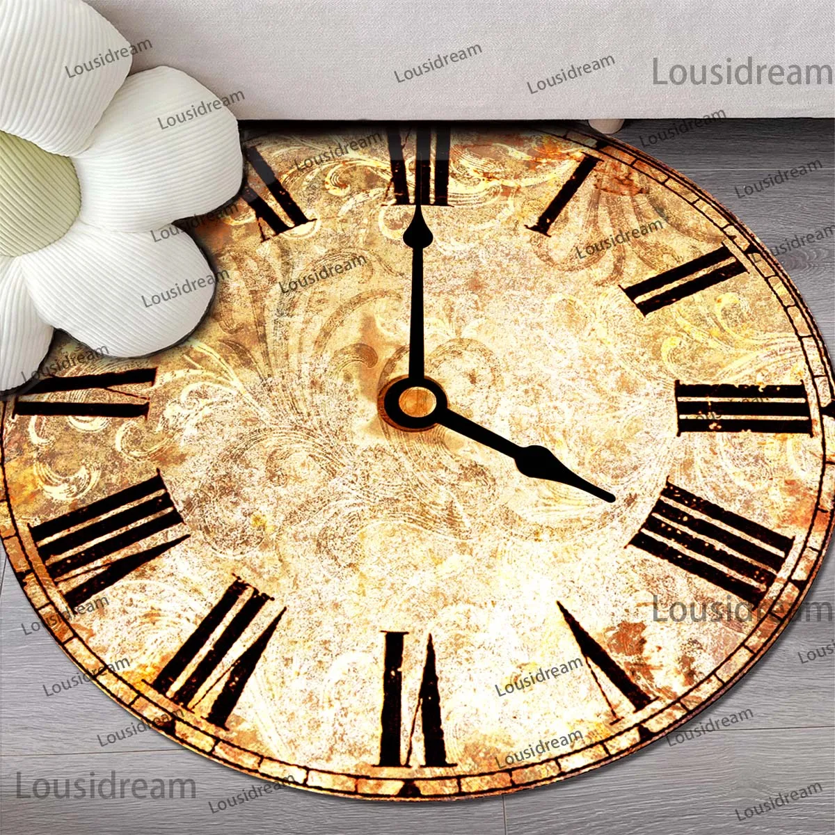 Wall Clock Carpet Time Round Vintage Rug Sofa Mat Paris Kicthen Mat Pet Mat Carpets for Living Room Gift Dropshipping