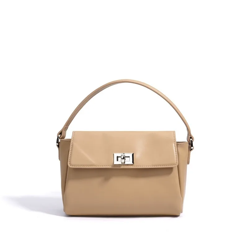 

2025 New Flip Metal Buckle Bag Classic Design Small Square Bag Genuine Leather Underarm Shoulder Crossbody Commute