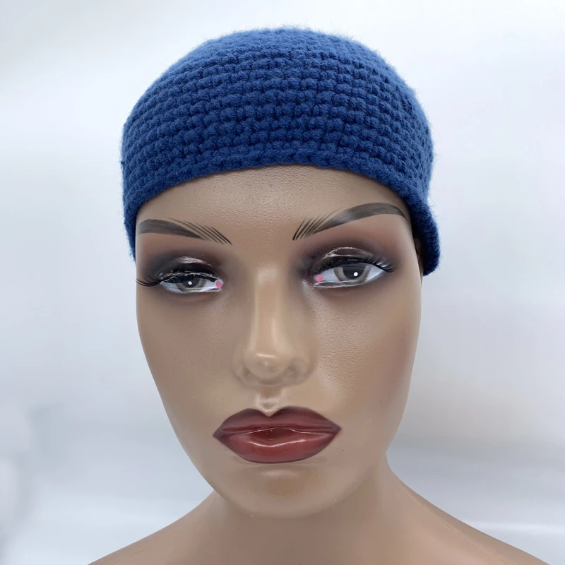 Knitted Men Muslim Prayer Hats Men's Skull Cap Islamic Ramadan Headwear Jewish Kippah Homme Hat Kufi Under Helmet Beanie Hats