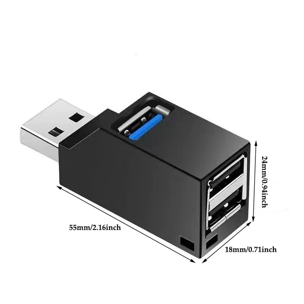 Direct-plug Portable Multi-interface HUB Splitter USB3.0 High-speed Hub 3-port Expansion Laptop U Disk Card Reader Accessories