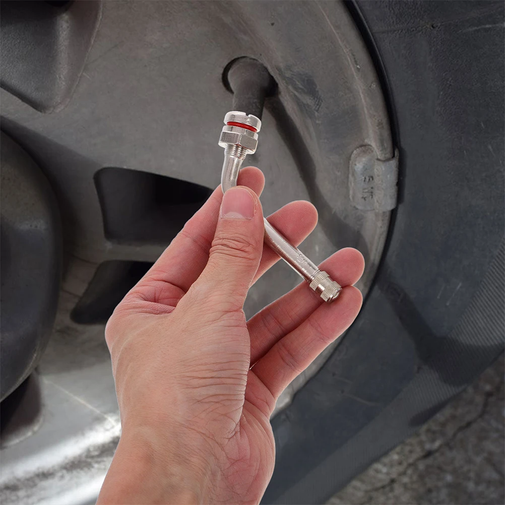 

2pcs Metal Tire Valve Stems Durable Leakproof Tubeless Design For Truck Bus Tires Easy Inflation Replacement Repair Tool Valve
