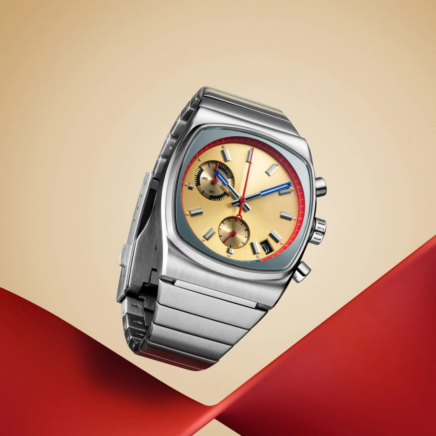 CILOA Sports Square Gold Watch para homens, presente de luxo elegante e de alta qualidade, relógio de quartzo à prova d'água de aço inoxidável